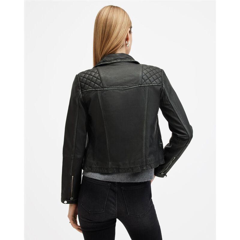 AllSaints Cargo Distressed Leather Biker Jacket image number 1